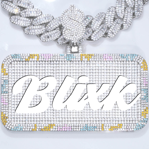 CUSTOM LETTER NECKLACE 3D COLORFUL SQUARE