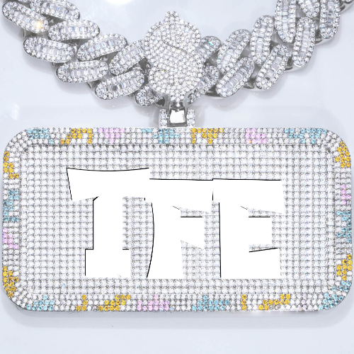 CUSTOM LETTER NECKLACE 3D COLORFUL SQUARE