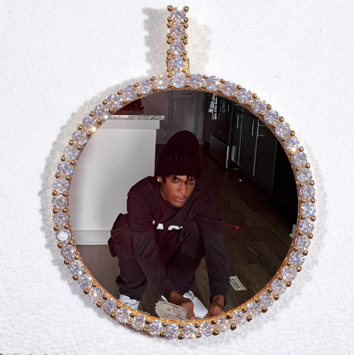 LARGE 3D CIRCLE CUSTOM PICTURE PENDANT