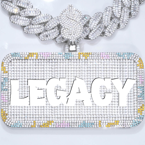 CUSTOM LETTER NECKLACE 3D COLORFUL SQUARE