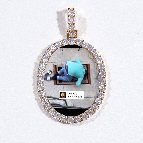 3D Oval Custom Picture Pendant