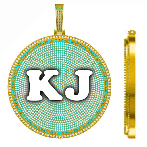 CUSTOM LETTER NECKLACE 3D BIG DISC