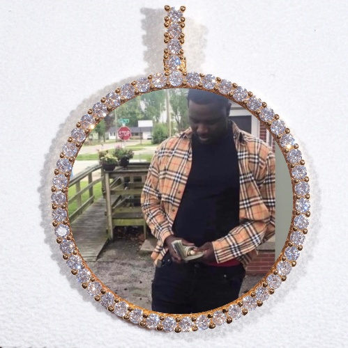 LARGE 3D CIRCLE CUSTOM PICTURE PENDANT