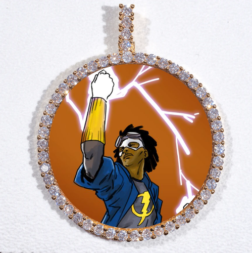 LARGE 3D CIRCLE CUSTOM PICTURE PENDANT