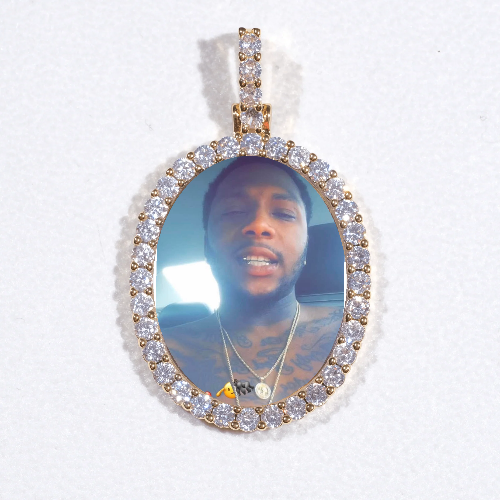 3D Oval Custom Picture Pendant