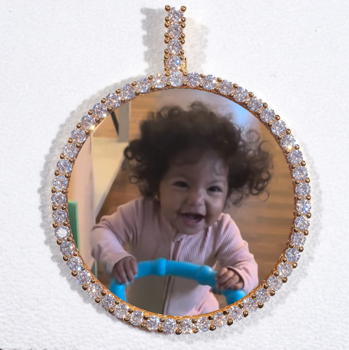LARGE 3D CIRCLE CUSTOM PICTURE PENDANT