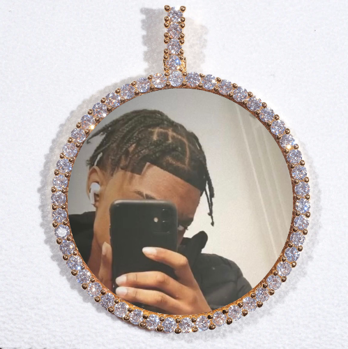 LARGE 3D CIRCLE CUSTOM PICTURE PENDANT