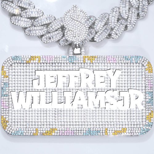 CUSTOM LETTER NECKLACE 3D COLORFUL SQUARE