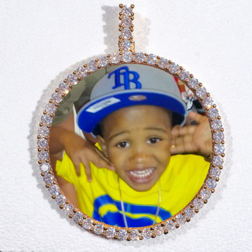 LARGE 3D CIRCLE CUSTOM PICTURE PENDANT