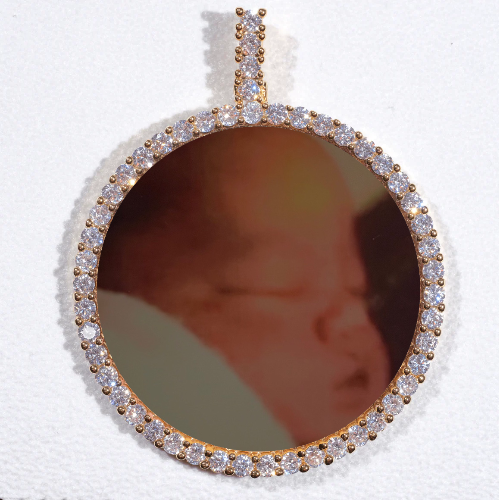 LARGE 3D CIRCLE CUSTOM PICTURE PENDANT