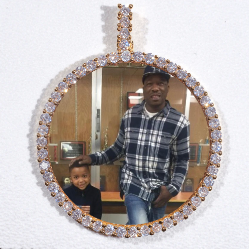 LARGE 3D CIRCLE CUSTOM PICTURE PENDANT