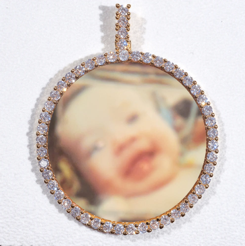 LARGE 3D CIRCLE CUSTOM PICTURE PENDANT