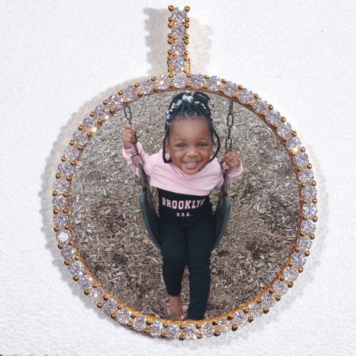 LARGE 3D CIRCLE CUSTOM PICTURE PENDANT