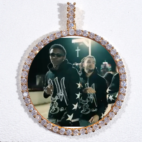 LARGE 3D CIRCLE CUSTOM PICTURE PENDANT