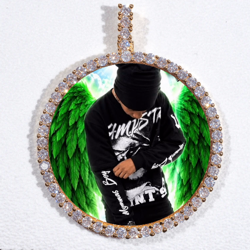 LARGE 3D CIRCLE CUSTOM PICTURE PENDANT