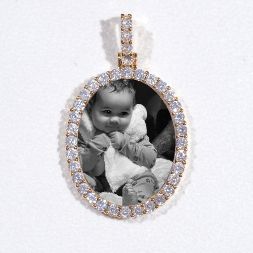 3D Oval Custom Picture Pendant