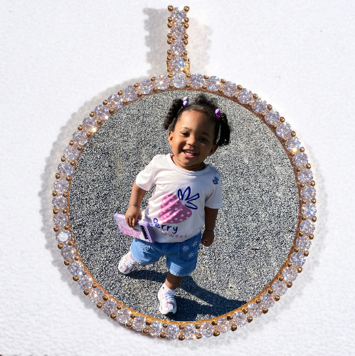 LARGE 3D CIRCLE CUSTOM PICTURE PENDANT