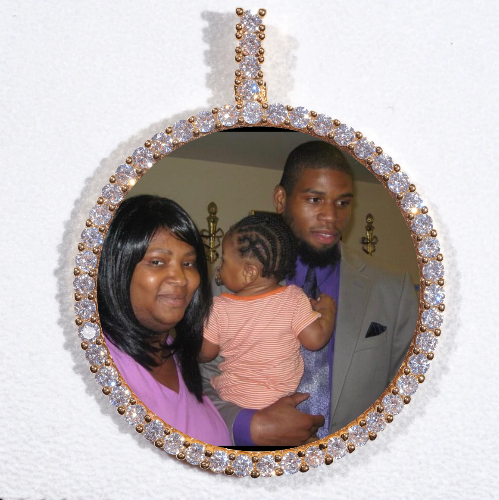 LARGE 3D CIRCLE CUSTOM PICTURE PENDANT