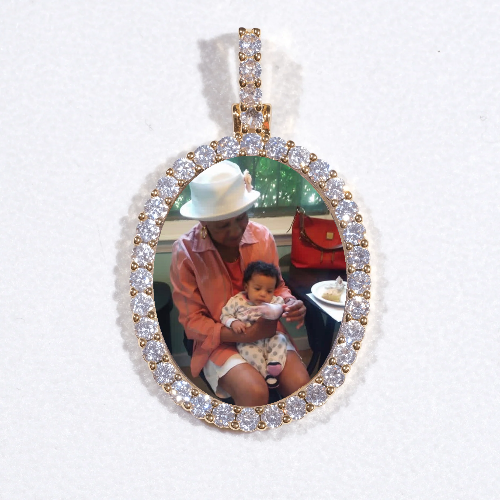 3D Oval Custom Picture Pendant