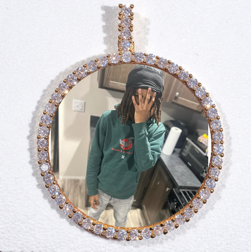 LARGE 3D CIRCLE CUSTOM PICTURE PENDANT