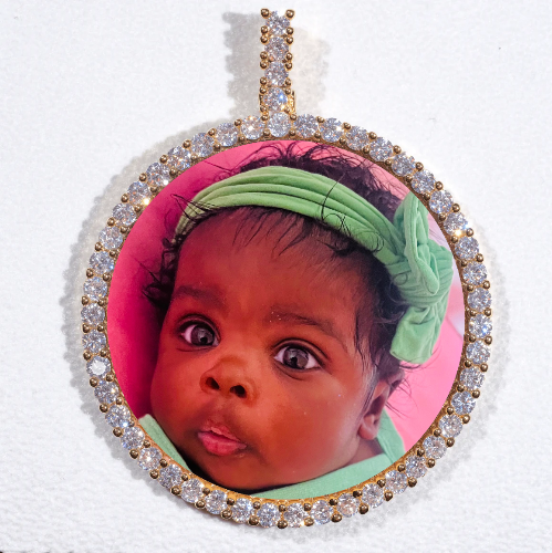 LARGE 3D CIRCLE CUSTOM PICTURE PENDANT