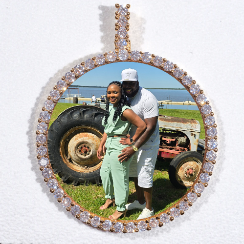 LARGE 3D CIRCLE CUSTOM PICTURE PENDANT