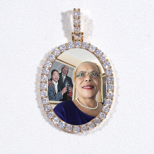 3D Oval Custom Picture Pendant