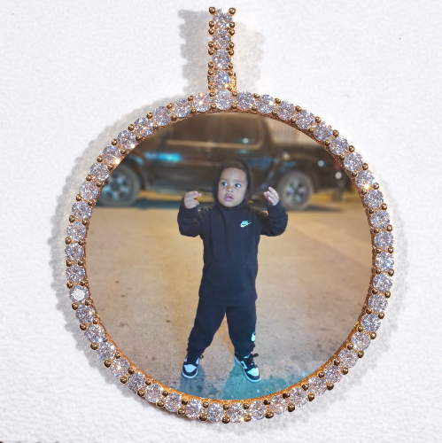 LARGE 3D CIRCLE CUSTOM PICTURE PENDANT