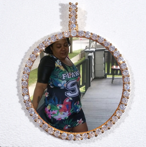 LARGE 3D CIRCLE CUSTOM PICTURE PENDANT