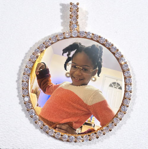 LARGE 3D CIRCLE CUSTOM PICTURE PENDANT
