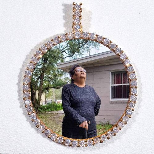 LARGE 3D CIRCLE CUSTOM PICTURE PENDANT