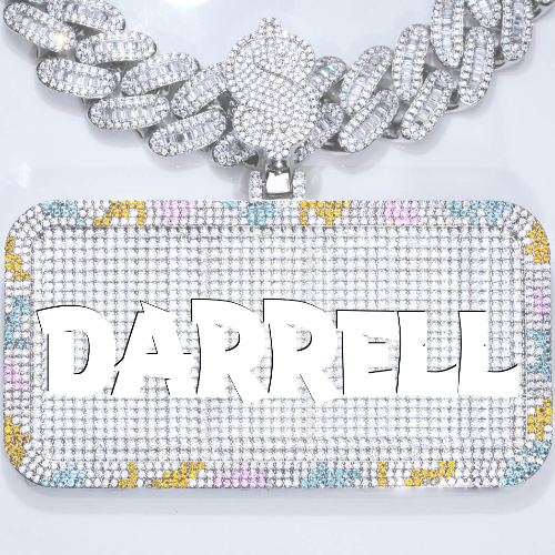 CUSTOM LETTER NECKLACE 3D COLORFUL SQUARE