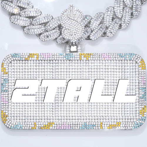 CUSTOM LETTER NECKLACE 3D COLORFUL SQUARE