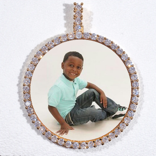 LARGE 3D CIRCLE CUSTOM PICTURE PENDANT