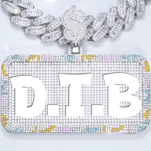 CUSTOM LETTER NECKLACE 3D COLORFUL SQUARE