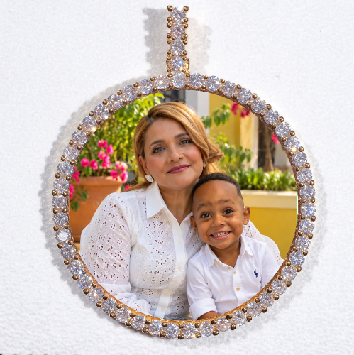 LARGE 3D CIRCLE CUSTOM PICTURE PENDANT