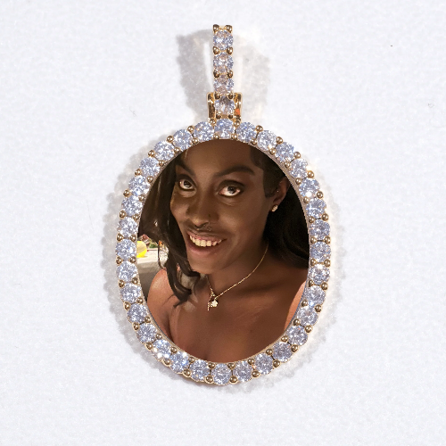 3D Oval Custom Picture Pendant