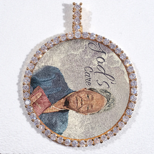 LARGE 3D CIRCLE CUSTOM PICTURE PENDANT
