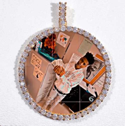 LARGE 3D CIRCLE CUSTOM PICTURE PENDANT