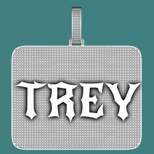CUSTOM LETTER NECKLACE 3D BIG SQUARE