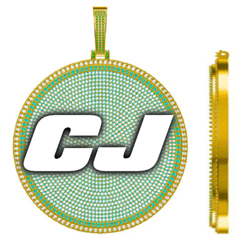 CUSTOM LETTER NECKLACE 3D BIG DISC