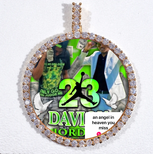 LARGE 3D CIRCLE CUSTOM PICTURE PENDANT