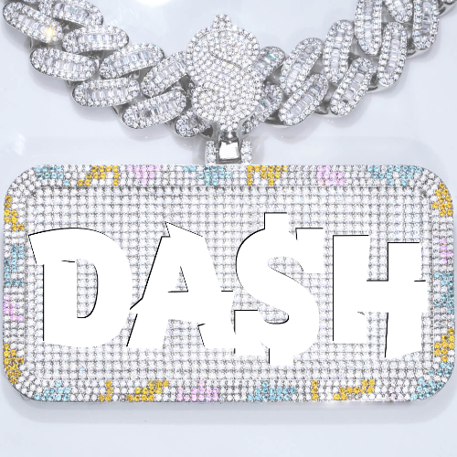 CUSTOM LETTER NECKLACE 3D COLORFUL SQUARE