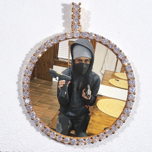 LARGE 3D CIRCLE CUSTOM PICTURE PENDANT