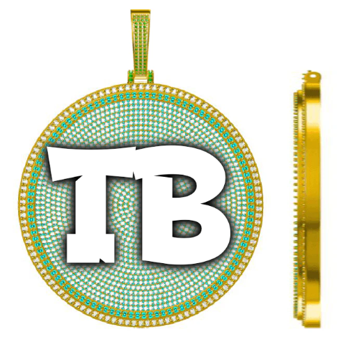 CUSTOM LETTER NECKLACE 3D BIG DISC