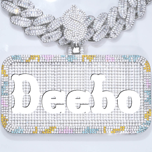 CUSTOM LETTER NECKLACE 3D COLORFUL SQUARE