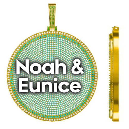 CUSTOM LETTER NECKLACE 3D BIG DISC