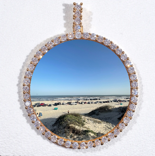 LARGE 3D CIRCLE CUSTOM PICTURE PENDANT