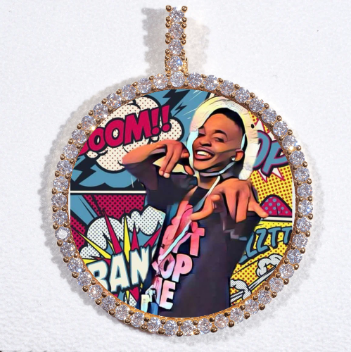 LARGE 3D CIRCLE CUSTOM PICTURE PENDANT