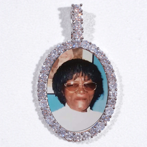 Large 3D Oval Custom Picture Pendant